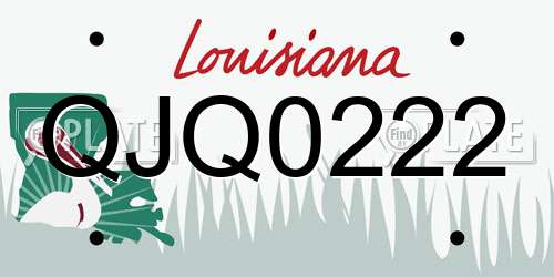 QJQ0222 Louisiana License Plate
