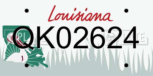 QK02624 Louisiana License Plate