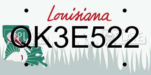 QK3E522 Louisiana License Plate