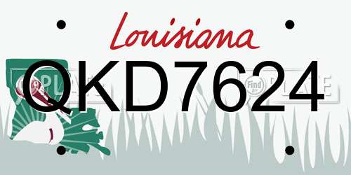QKD7624 Louisiana License Plate