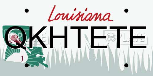 QKHTETE Louisiana License Plate