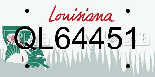 QL64451 Louisiana License Plate