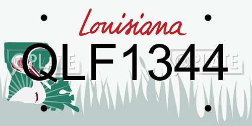QLF1344 Louisiana License Plate