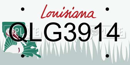 QLG3914 Louisiana License Plate