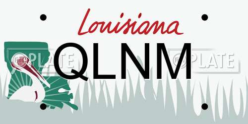 QLNM Louisiana License Plate