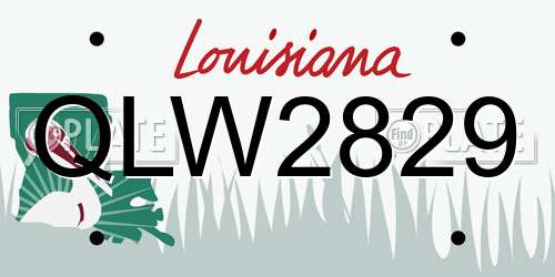 QLW2829 Louisiana License Plate