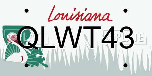 QLWT43 Louisiana License Plate