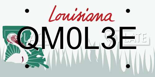 QM0L3E Louisiana License Plate