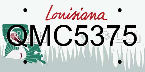 QMC5375 Louisiana License Plate