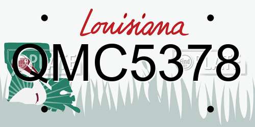 QMC5378 Louisiana License Plate