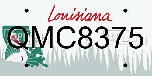 QMC8375 Louisiana License Plate
