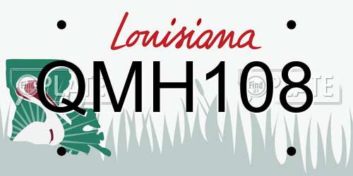 QMH108 Louisiana License Plate