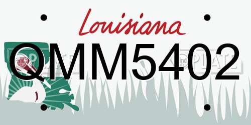 QMM5402 Louisiana License Plate