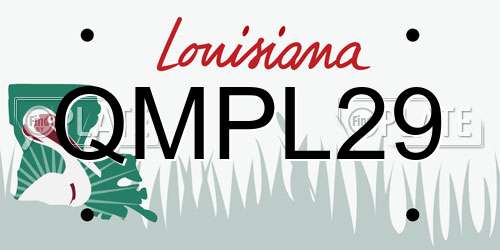 QMPL29 Louisiana License Plate