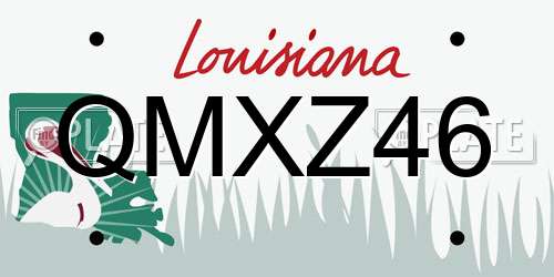 QMXZ46 Louisiana License Plate