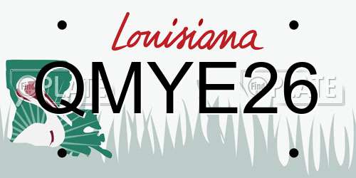 QMYE26 Louisiana License Plate