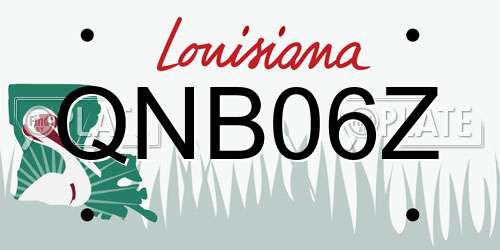QNB06Z Louisiana License Plate