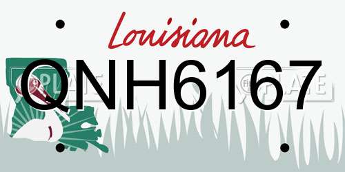 QNH6167 Louisiana License Plate