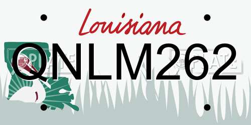 QNLM262 Louisiana License Plate