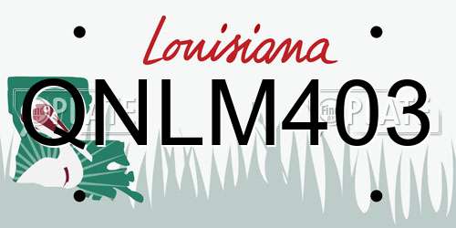 QNLM403 Louisiana License Plate