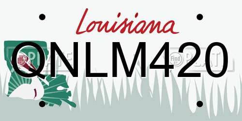 QNLM420 Louisiana License Plate