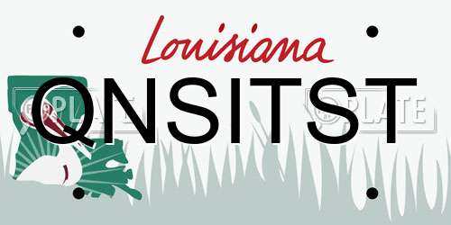 QNSITST Louisiana License Plate
