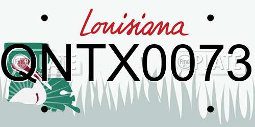 QNTX0073 Louisiana License Plate