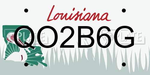 QO2B6G Louisiana License Plate