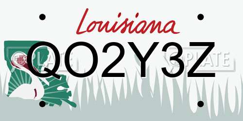 QO2Y3Z Louisiana License Plate