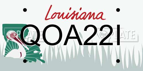QOA22I Louisiana License Plate