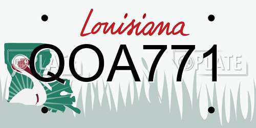 QOA771 Louisiana License Plate