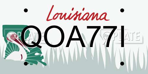 QOA77I Louisiana License Plate