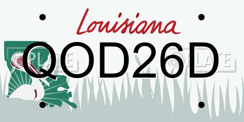 QOD26D Louisiana License Plate