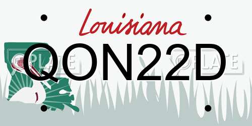 QON22D Louisiana License Plate