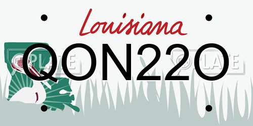 QON22O Louisiana License Plate