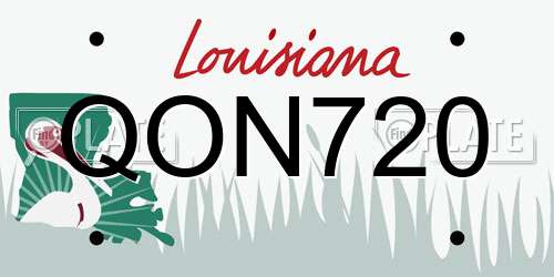 QON720 Louisiana License Plate