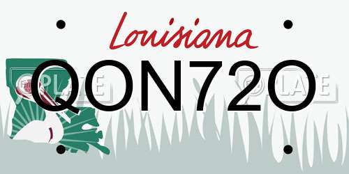 QON72O Louisiana License Plate