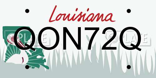 QON72Q Louisiana License Plate