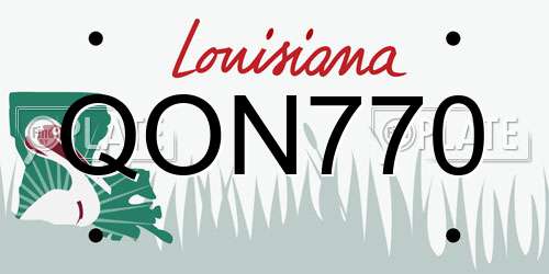 QON770 Louisiana License Plate