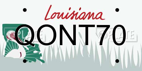QONT70 Louisiana License Plate