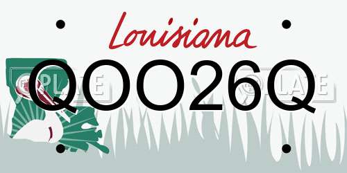 QOO26Q Louisiana License Plate