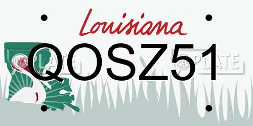 QOSZ51 Louisiana License Plate