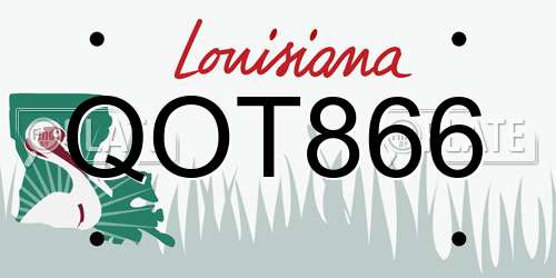 QOT866 Louisiana License Plate