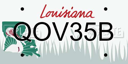 QOV35B Louisiana License Plate