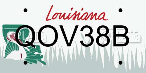 QOV38B Louisiana License Plate