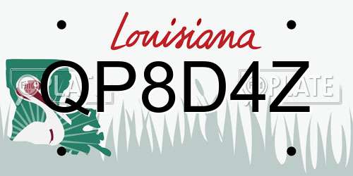 QP8D4Z Louisiana License Plate