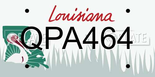 QPA464 Louisiana License Plate