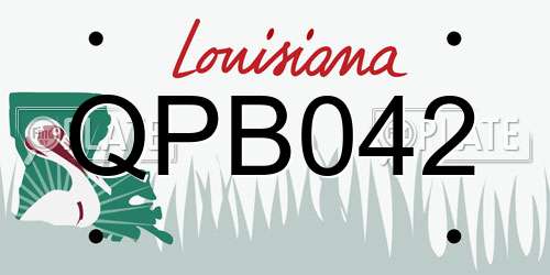 QPB042 Louisiana License Plate