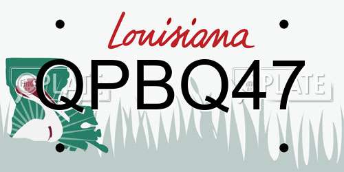 QPBQ47 Louisiana License Plate