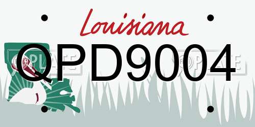 QPD9004 Louisiana License Plate